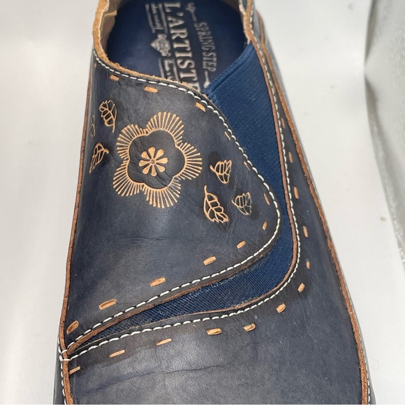 L'ATISTE Women's Navy Blue Leather Shoes size EU 38. US 7.5/8. See condition. - Picture 2 of 13